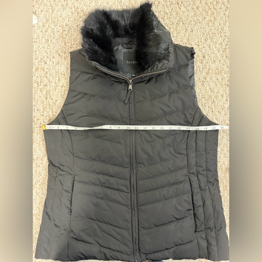Talbots Black Outerwear with Faux Fur Accent size L - Picture 8 of 9